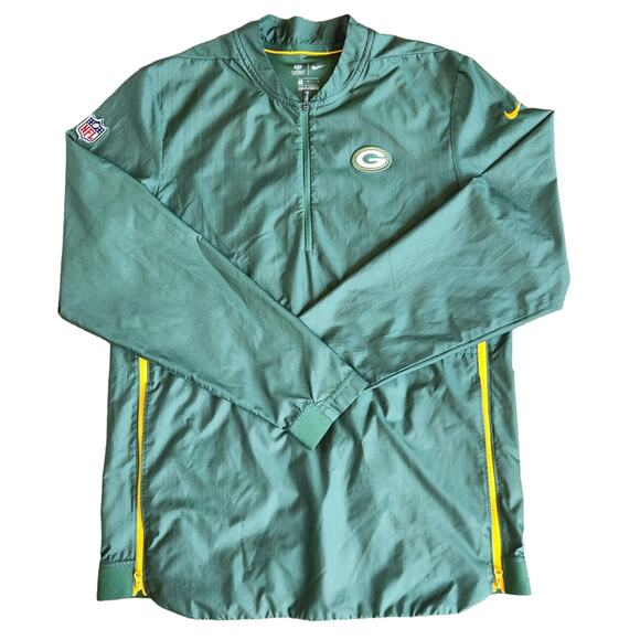 Green Bay Packers lightweight 1/4 zip jacket windbreaker size medium - Picture 1 of 8